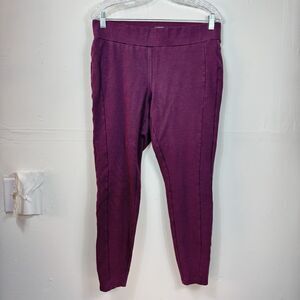 Ann Taylor Loft Casual Leggings Women's Size 14 Stretch Waist Mid Rise Maroon